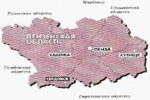 Карта  Пензенской области
